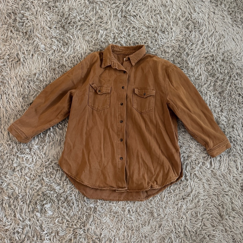 Princess Polly Brown Oversized Neve Button Down Shacket